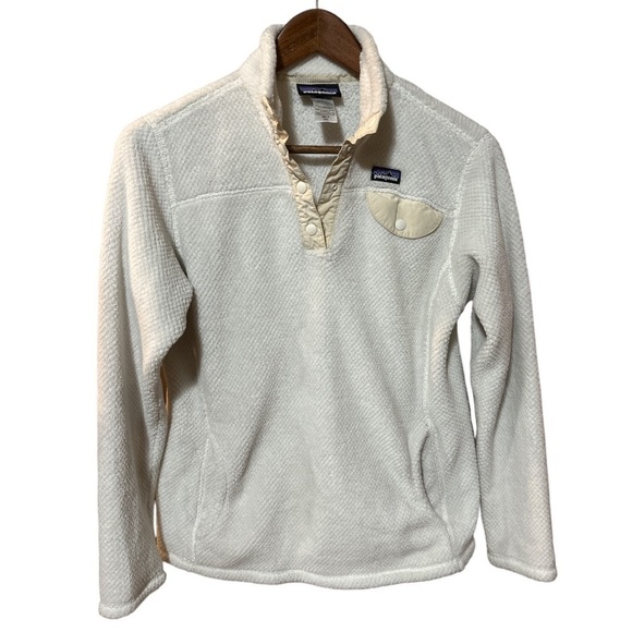 Patagonia Girl’s Re-Tool Snap-T® Fleece Pullover - Raw Linen/White X-dye - XXL - Picture 4 of 9
